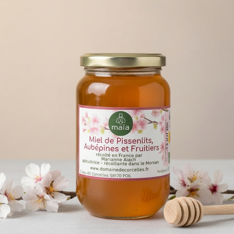 Miel de Pissenlit, Aubépine et Fruitier